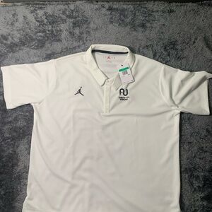Jordan White Polo Shirt with Black Logo